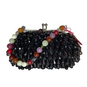 Liliy Scott Dark Purple Beaded Bag with NWT